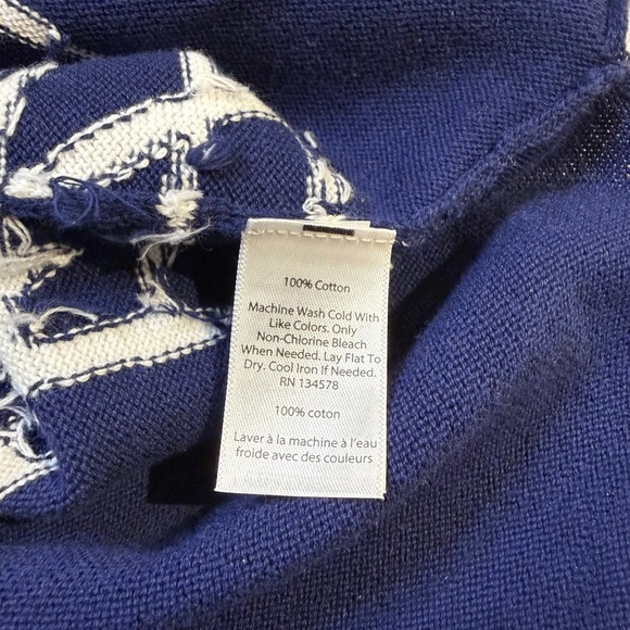 Vineyard Vines Women's Navy Blue Sailboat Knit Sweater Top Size M - Picture 6 of 8